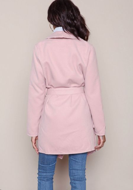 Junior Clothing | Pink Open Midi Trench Coat | Loveculture.com