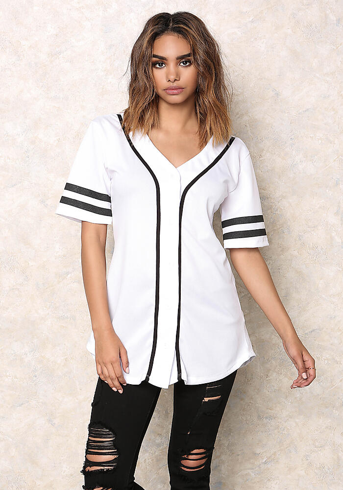 Junior Clothing | White Flawless Baseball Jersey Top | Loveculture.com