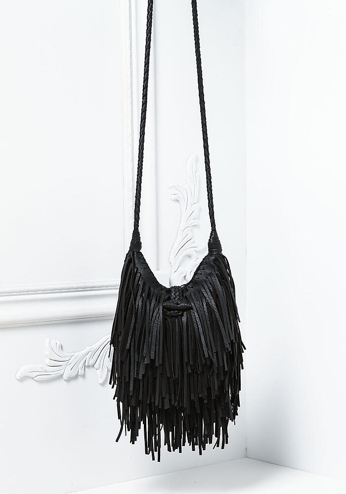 fringed cross body bag