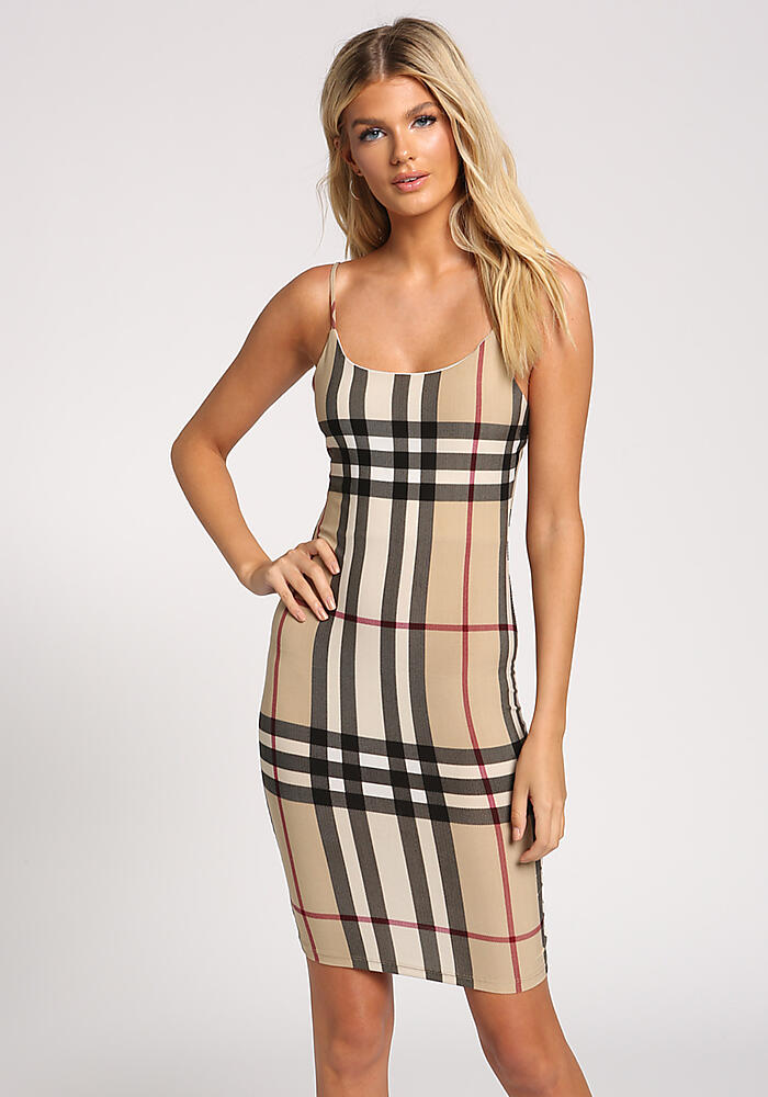 plaid dress bodycon
